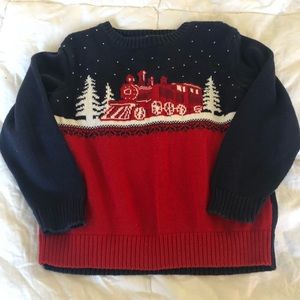 Janie & Jack cotton Train sweater, size 4